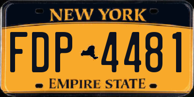 NY license plate FDP4481