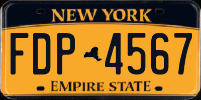 NY license plate FDP4567