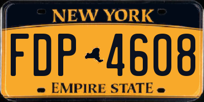 NY license plate FDP4608