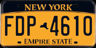 NY license plate FDP4610