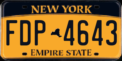 NY license plate FDP4643