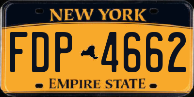 NY license plate FDP4662