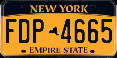 NY license plate FDP4665