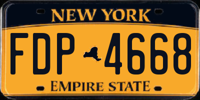 NY license plate FDP4668