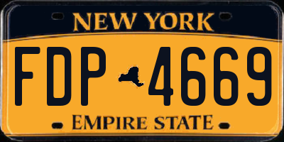 NY license plate FDP4669