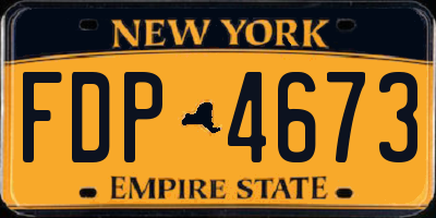NY license plate FDP4673