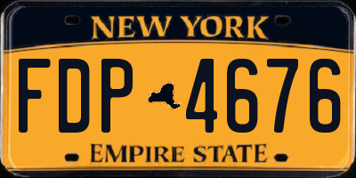 NY license plate FDP4676