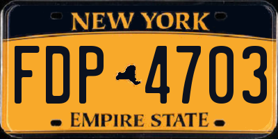 NY license plate FDP4703