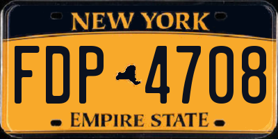 NY license plate FDP4708