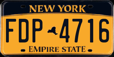 NY license plate FDP4716