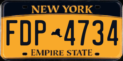 NY license plate FDP4734