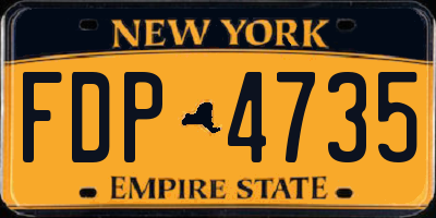 NY license plate FDP4735