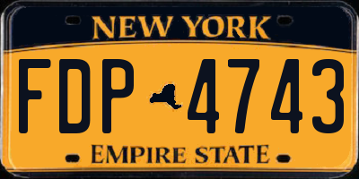 NY license plate FDP4743