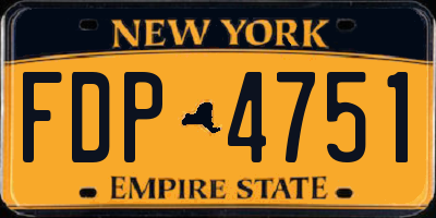 NY license plate FDP4751