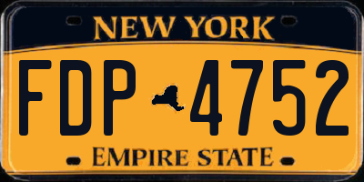 NY license plate FDP4752