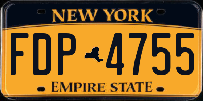 NY license plate FDP4755