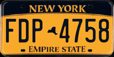 NY license plate FDP4758