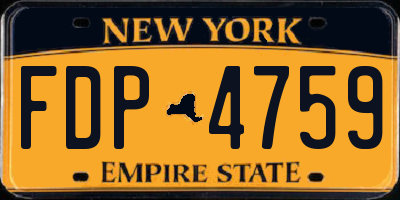 NY license plate FDP4759