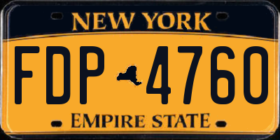 NY license plate FDP4760
