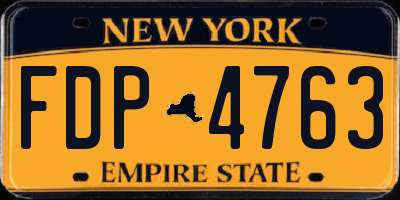 NY license plate FDP4763