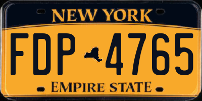 NY license plate FDP4765