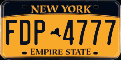 NY license plate FDP4777