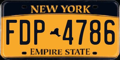 NY license plate FDP4786