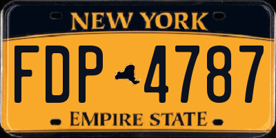 NY license plate FDP4787