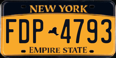 NY license plate FDP4793