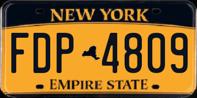 NY license plate FDP4809
