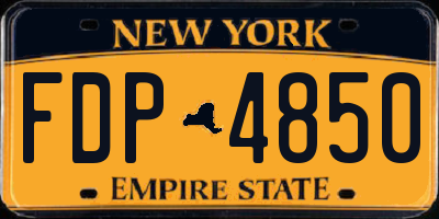 NY license plate FDP4850