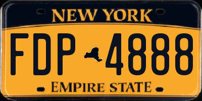 NY license plate FDP4888