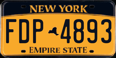 NY license plate FDP4893
