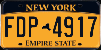 NY license plate FDP4917
