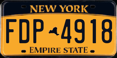 NY license plate FDP4918