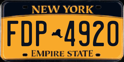 NY license plate FDP4920