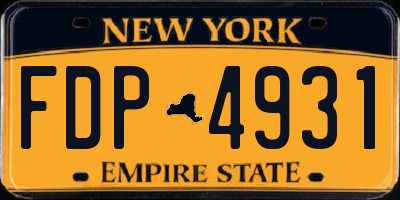 NY license plate FDP4931