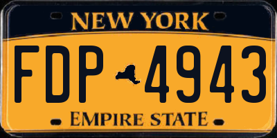 NY license plate FDP4943