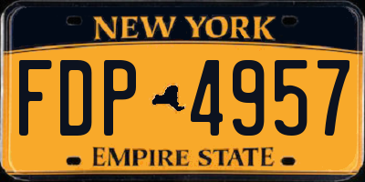 NY license plate FDP4957