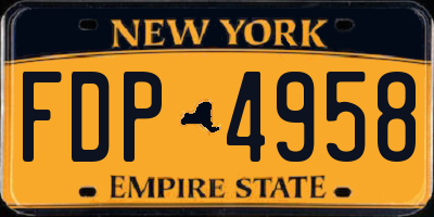NY license plate FDP4958