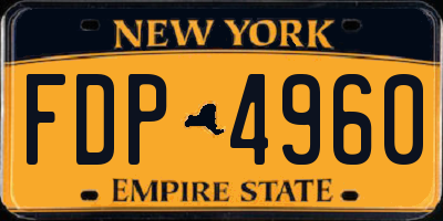 NY license plate FDP4960