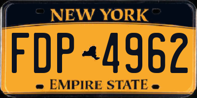 NY license plate FDP4962