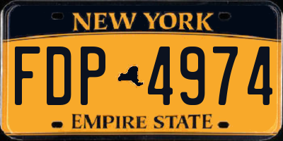 NY license plate FDP4974