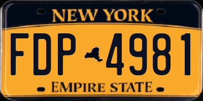 NY license plate FDP4981