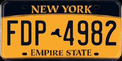 NY license plate FDP4982