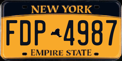 NY license plate FDP4987