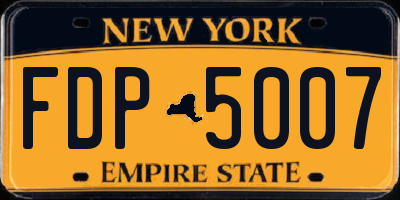 NY license plate FDP5007
