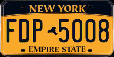 NY license plate FDP5008