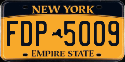 NY license plate FDP5009