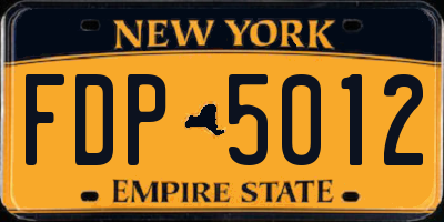NY license plate FDP5012